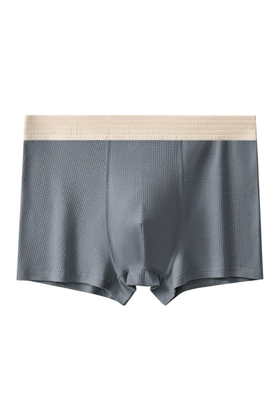Men's Breathable Viscose Cotton Moisture Wicking No Roll Waistband Tagless Underwear Boxer Briefs Dark Gray XL