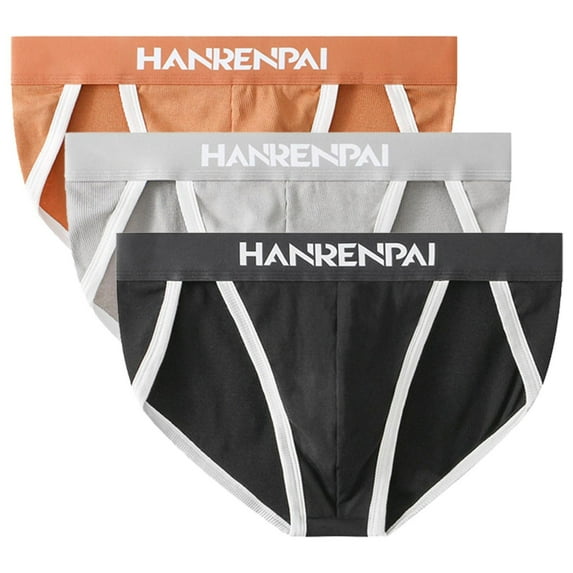 Iugvhana Men's Briefs Underwear Low Rise Support Briefs Wide Waistband Bikini Comfortable Cotton Underwear for Men Black XL
