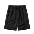 thumbnail image 1 of Iugvhana Men's Casual Cargo Shorts Loose Elastic Waist Drawstring Workout Running Jogging Sweat Shorts with Zipper Pockets Black XXXXXL, 1 of 6