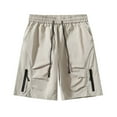 thumbnail image 1 of Iugvhana Men's Casual Cargo Shorts Loose Elastic Waist Drawstring Workout Running Jogging Sweat Shorts with Zipper Pockets Gray XXXXXL, 1 of 6