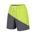 thumbnail image 1 of Iugvhana Men's Color Block Beach Trunks Shorts Summer Casual Knee Length Pants Drawstring Elastic Waist Pockt Short Green XL, 1 of 2