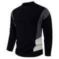 thumbnail image 1 of Iugvhana Men's Color Block Knitted Pullover Sweater Slim Fit Crewneck Sweaters Fall Winter Warm Casual Long Sleeve Sweater Tops Black M, 1 of 4