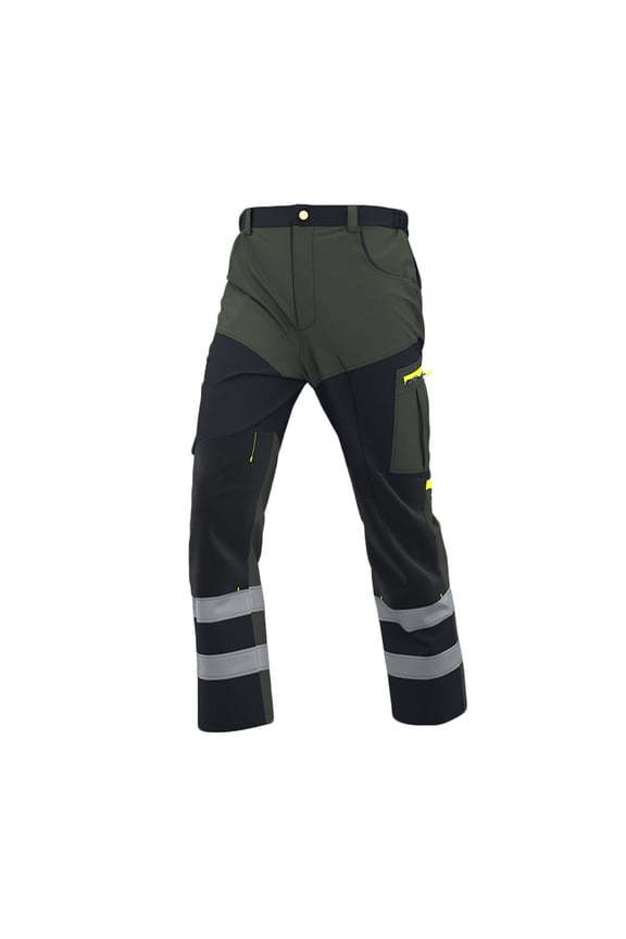 Men's Construction Work Pants Relaxed Fit Stretch Cargo Pants Multi-Pocket Water Resistant Utility Pants Green S