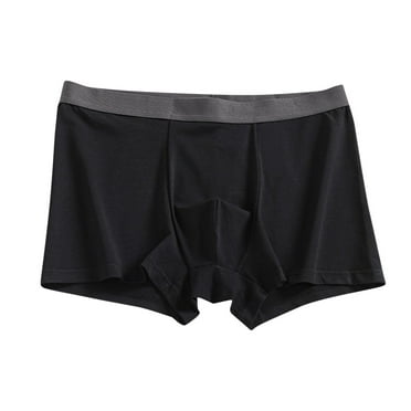 Iugvhana Men's Cotton Boxer Briefs – Ultra-Soft Breathable Trunks, Regular-Fit Comfort Underwear for Work, Gym & Sleep Black XL