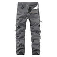 thumbnail image 1 of Iugvhana Men's Cotton Cargo Work Pants Big and Tall Loose Baggy Travel Hiking with Multi Pockets Casual Solid Color Outdoor Straight Fit Trousers Dark Gray XXXXL, 1 of 2