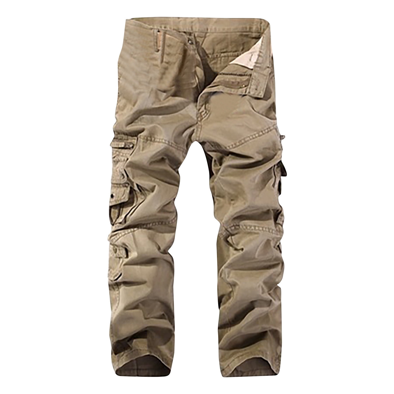 Iugvhana Men's Cotton Cargo Work Pants Big and Tall Loose Baggy Travel ...