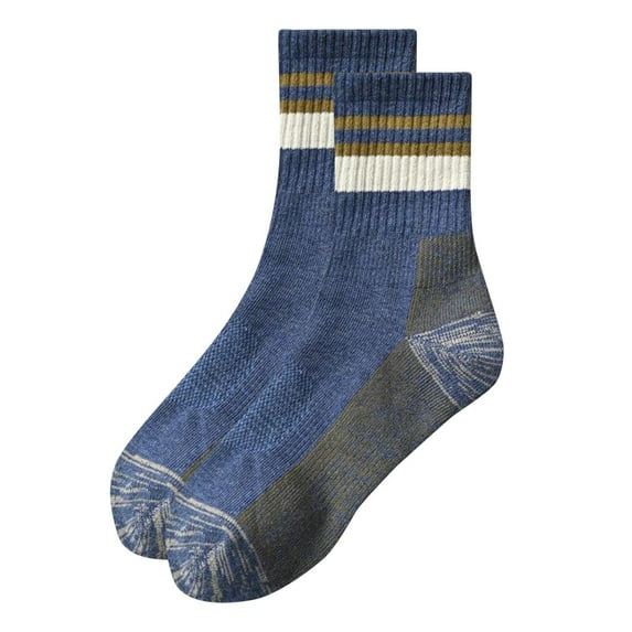 Iugvhana Men's Cotton Cushion Crew Socks - Performance Breathable for Outdoor Sports, 1/5 Pairs Blue Free Size