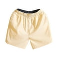 thumbnail image 1 of Iugvhana Men's Cotton Shorts Casual Solid Color Regular-Fit Short Pant Elastic Waist Shorts Summer Leisure Trunks Khaki L, 1 of 5