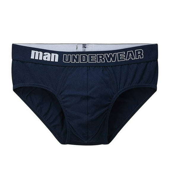 Iugvhana Men's Cotton Underwear Tag Free Breathable Moisture Wicking Briefs Anti-chafing Underpants Navy XL