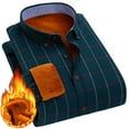 thumbnail image 1 of Iugvhana Men's Fleece Lined Shirt Jacket Button Down Regular Fit Long Sleeve Plaid Casual Warm Thermal Fall Winter Shirts Jacket Green XXXXL, 1 of 3