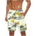 thumbnail image 1 of Iugvhana Men's Hawaiian Beach Swim Trunks Summer Tropical Floral Board Shorts Swimwear Bathing Suit with Pockets Green#1 M, 1 of 5