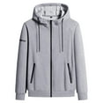 thumbnail image 1 of Iugvhana Men's Hoodies Full Zip Up Sweatshirt Loose Lightweight Hooded Jacket with Zipper Pockets Casual Sports Hoodie Sweatshirts Gray L, 1 of 2