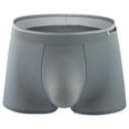 thumbnail image 1 of Iugvhana Men's Ice Silk Boxer Briefs – Soft, Stretchable Trunks with Middle Waist Design, Breathable Underpants for Ultimate Comfort Gray XL, 1 of 3