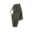 thumbnail image 1 of Iugvhana Men's Jogger Pants Elastic Waist Drawstring Washed Vintage Casual Pants Loose Fit Cotton Tapered Athletic Pants with Pockets Green XL, 1 of 4