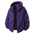thumbnail image 1 of Iugvhana Men's Lightweight Hooded Rain Jacket Waterproof Zipper Outdoor Hiking Travel Raincoat Jacket Windbreaker Purple XL, 1 of 2