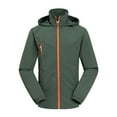 thumbnail image 1 of Iugvhana Men's Lightweight Rain Jacket Hooded Waterproof Zipper Pocket Raincoat Quick Dry Outdoor Hiking Travel Jacket Green XXXL, 1 of 4