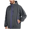 thumbnail image 1 of Iugvhana Men's Lightweight Softshell Jacket Zip Up Hooded Waterproof Outdoor Travel Hiking Windbreaker Jackets with Zipper Pockets Gray L, 1 of 6