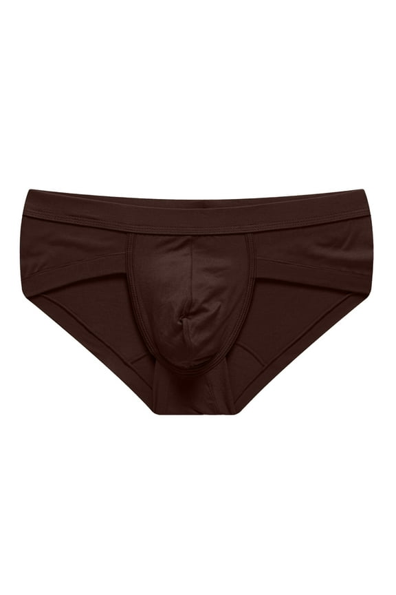 Men's Modal Moisture Wicking Briefs Intimates Low Rise Underwear Ultra-thin Breathable and Smooth Coffee XXL