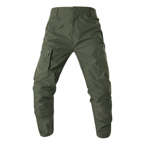 Iugvhana Men's Outdoor Cargo Hiking Pants Lightweight Quick Dry Tactical Trouser Durable Ripstop Workwear Pants Hiking Camping Long Pants Army Green XXXL