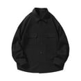 thumbnail image 1 of Iugvhana Men's Oversized Long Sleeve Cargo Shirts Loose Casual Solid Button Down Lapel Shirt Tops with Chest Pocket Black XXXXL, 1 of 4