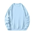 thumbnail image 1 of Iugvhana Men's Oversized Round Neck Sweatshirt Tops Loose Casual Solid Regular Fit Long Sleeve Pullover Sweatshirts Light Blue XL, 1 of 7