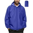 thumbnail image 1 of Iugvhana Men's Packable Rain Jacket Lightweight Rain Shell Jacket with Hood Waterproof Outdoor Raincoat for Cycling Hiking Blue L, 1 of 8