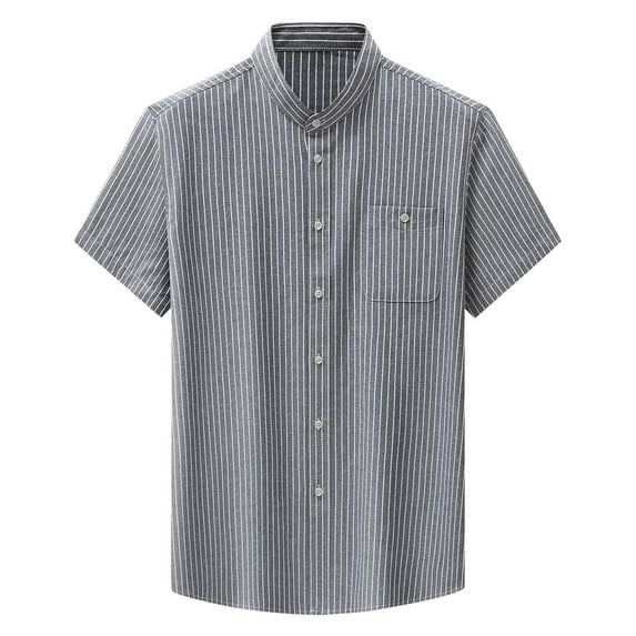 Iugvhana Men's Plaid Button Down Shirts Plus Size Cotton Short Sleeve Collared with Pocket Dress Shirts Casual Regular Fit Gingham Shirt Gray XXXXXL
