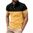 thumbnail image 1 of Iugvhana Men's Short Sleeve Buttons Polo Shirt Casual Pullover Turndown Collar Shirts Breathable Moisture Wicking Tees Khaki XL, 1 of 2