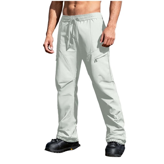 Iugvhana Men's Snow Ski Pants Unisex Insulated Winter Warm Outdoor Waterproof Windproof Snowboard Pants Green L
