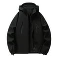 thumbnail image 1 of Iugvhana Men's Soft Shell Jacket Full Zip Color Block Waterproof Lightweight Outdoor Hiking Cycling Hooded Jacket Windbreaker Black L, 1 of 9