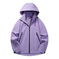 thumbnail image 1 of Iugvhana Men's Softshell Jacket with Hood Waterproof Windbreaker Lightweight Rain Shell Jacket for Outdoor Hiking Travel Purple XL, 1 of 7