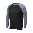 thumbnail image 1 of Iugvhana Men's Sports Shirts Long Sleeve Crew Neck Training Athletic Running Tops Workout Pullover Color Block Base Layers T-Shirts Gray XXL, 1 of 3
