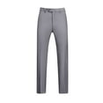 thumbnail image 1 of Iugvhana Men's Straight-Fit Dress Pants Button Zipper Trendy Solid Color Stretch Suit Trousers Big and Tall Loose Casual Regular Fit Trouser Gray XXXL, 1 of 3