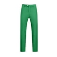 thumbnail image 1 of Iugvhana Men's Straight-Fit Dress Pants Button Zipper Trendy Solid Color Stretch Suit Trousers Big and Tall Loose Casual Regular Fit Trouser Green XXXXXXL, 1 of 3