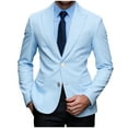 thumbnail image 1 of Iugvhana Men's Suit Jacket Two Button Business Blazers Slim Fit Notched Lapel Blazer Sport Coats Light Blue XXL, 1 of 5