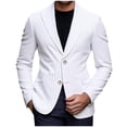 thumbnail image 1 of Iugvhana Men's Suit Jacket Two Button Business Blazers Slim Fit Notched Lapel Blazer Sport Coats White M, 1 of 5