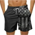 thumbnail image 1 of Iugvhana Men's Summer Beach Shorts Swim Trunks American Flag Quick Dry Breathable Shorts with Pockets and Drawstring Black XXXXL, 1 of 5