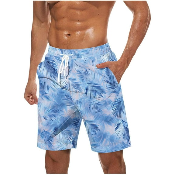 Iugvhana Men's Summer Swim Trunks Quick Dry Swimming Trunks Floral Pineapple Beach Shorts with Drawstring and Pockets Blue#1 XXXXXL
