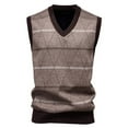 thumbnail image 1 of Iugvhana Men's Sweater Vest V Neck Casual Regular Fit Sleeveless Classic Knitted Pullover Sweater Vest Tops Coffee XXL, 1 of 5