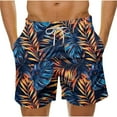 thumbnail image 1 of Iugvhana Men's Swim Trunks Quick Dry Bathing Suit Big & Tall Beach Swimsuits Tropical Floral Hawaiian Summer Shorts Multicolor S, 1 of 5