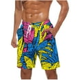 thumbnail image 1 of Iugvhana Men's Swim Trunks Shorts Plus Size Quick Dry Boardshorts Hawaiian Printing Summer Beach Shorts with Drawstring Multicolor#1 XXL, 1 of 5