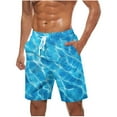 thumbnail image 1 of Iugvhana Men's Swim Trunks Shorts Plus Size Quick Dry Boardshorts Hawaiian Printing Summer Beach Shorts with Drawstring Sky Blue XXXL, 1 of 5