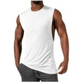 thumbnail image 1 of Iugvhana Men's Tank Top Sleeveless Muscle Cut Off T Shirts Sports Fitness Gym Workout Tank Tops Cotton Crewneck Tanks White XXXXL, 1 of 6