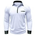 thumbnail image 1 of Iugvhana Men's Top Shirt Slim Fit Long Sleeve Turndown Collar Button Down Pullover Shirts Cotton Casual Sports T-shirts White XXXL, 1 of 5