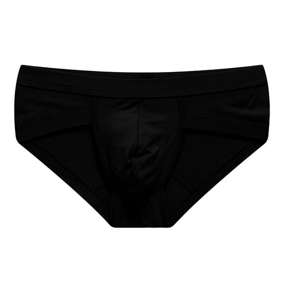 Iugvhana Men's Ultra-Thin Modal Briefs – Moisture-Wicking Low Rise Underwear, Smooth & Breathable for Everyday Comfort Black XXL