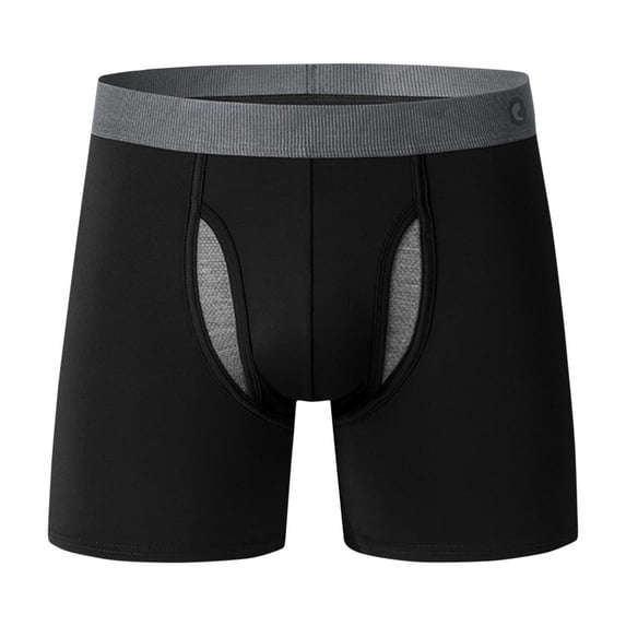 Iugvhana Men's Washable Incontinence Underwear – Leak-Proof Cotton Boxer Briefs, Elastic Wide Band for Secure Fit & Discreet Comfort Black M