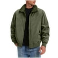 thumbnail image 1 of Iugvhana Men's Winter Coats Fleece Lined Thick Warm Jackes Zip Up Lapel Collar Casual Outdoor Sport Thermal Cargo Jacket Outwear Dark Green XXXXL, 1 of 7