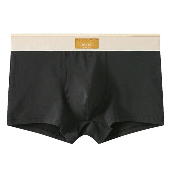 Iugvhana Mens Basic Solid Boxer Briefs 3 Inch Inseam Breathable and Supportive Underwear with Moisture-Wicking Fabric Black M