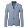 thumbnail image 1 of Iugvhana Mens Blazer Casual Two Button Sport Coats Notched Lapel Solid Suit Jackets Sky Blue XXXL, 1 of 6