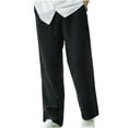 thumbnail image 1 of Iugvhana Mens Casual Long Pants Regular-Fit Solid Color Elastic Waist Drawstring Relaxed Fit Lounge Pants with Pocket Straight Leg Leisure Trouser Black XXXXXL, 1 of 3